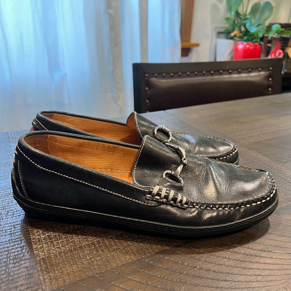 Peter Millar black leather horsebit driving loafers 9 Men